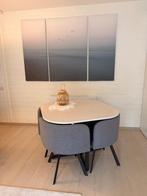 Keukentafel met 4 inschuifbare stoelen, Ophalen, Gebruikt, 50 tot 100 cm, Vierkant