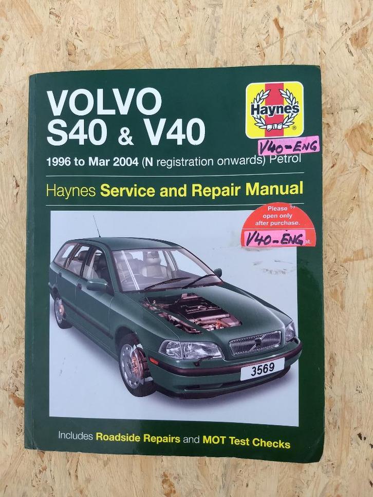 HANDBOEK (MANUAL) VOLVO S 40 en V 40 - Taal : ENGELS, Autos : Divers, Modes d'emploi & Notices d'utilisation, Enlèvement