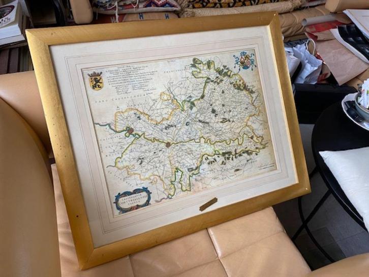 Carte ancienne Courtrai  (XVIIeme), Antiek en Kunst, Kunst | Beelden en Houtsnijwerken, Ophalen of Verzenden