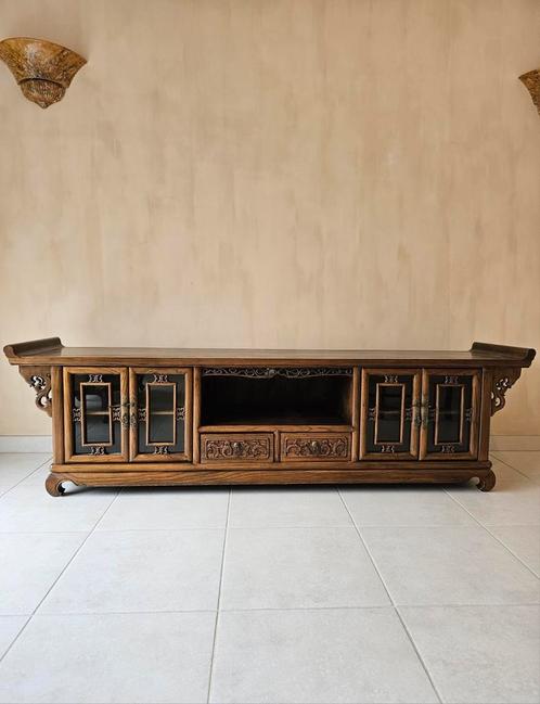 Chinese vintage TV-meubel in massief hout, Huis en Inrichting, Kasten | Dressoirs, Ophalen