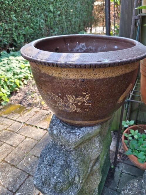 Vintage Chinese drakenpot (doorsnede 30 cm), Antiek en Kunst, Antiek | Keramiek en Aardewerk, Ophalen