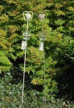 TUINPRIKKER MET WAXINELICHT EN HART GRIJS 96 CM Nieuw  Prach, Tuin en Terras, Ophalen of Verzenden, Nieuw, IJzer, Overige typen