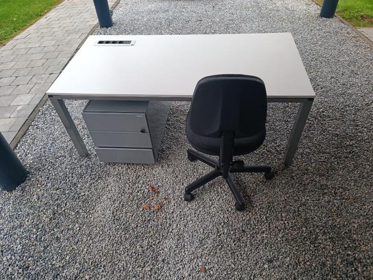 Bureautafel+ladeblok+bureaustoel, Huis en Inrichting, Bureaus, Gebruikt, Bureau, Ophalen