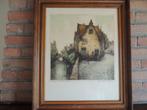 Iiek Ets van Louis Rigaux Huisje met pomp te Brugge, Ophalen of Verzenden