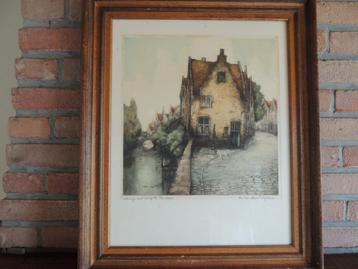 Iiek Ets van Louis Rigaux Huisje met pomp te Brugge beschikbaar voor biedingen