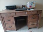 Zware houten bureau, Huis en Inrichting, Gebruikt, Ophalen, Bureau