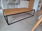 Massief eiken & smeedijzer salontafel - handgemaakt, Ophalen, 100 tot 150 cm, 50 tot 100 cm, Zo goed als nieuw
