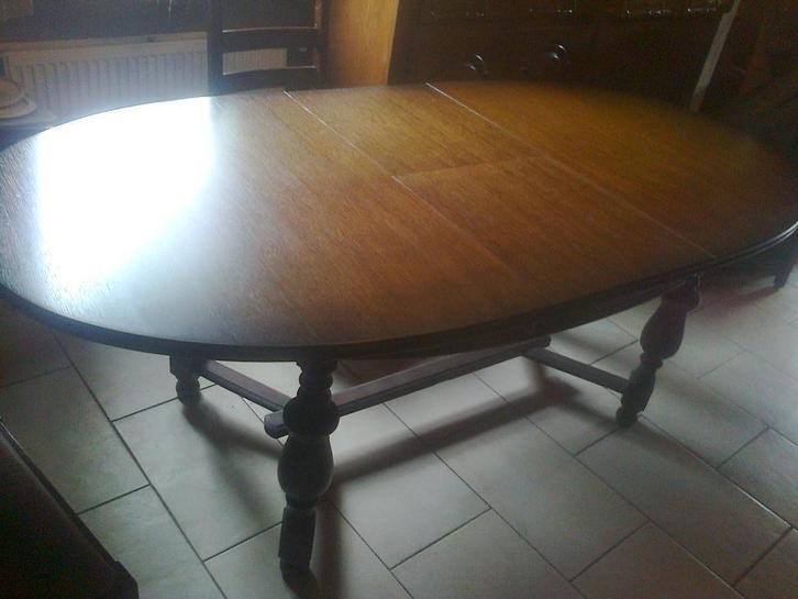 tafel - ovaal - verlengbaar, Huis en Inrichting, Tafels | Eettafels, Gebruikt, Vijf personen of meer, Ovaal, Overige materialen