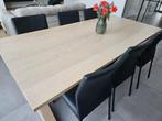 Eiken eettafel in landelijke stijl, Ophalen, Eikenhout, 200 cm of meer, 50 tot 100 cm