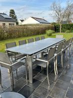 tuintafel Joli 12 personen keramisch blad en inox onderstel, Ophalen, Zo goed als nieuw, Rechthoekig, Rvs