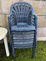 8 stuks stapelbare tuinstoelen kunststof, Ophalen, Gebruikt, Kunststof