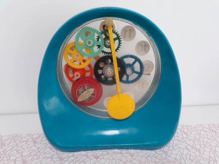 Vintage mechanische speelgoedklok, Kinderen en Baby's, Speelgoed | Educatief en Creatief, Gebruikt, Ophalen of Verzenden