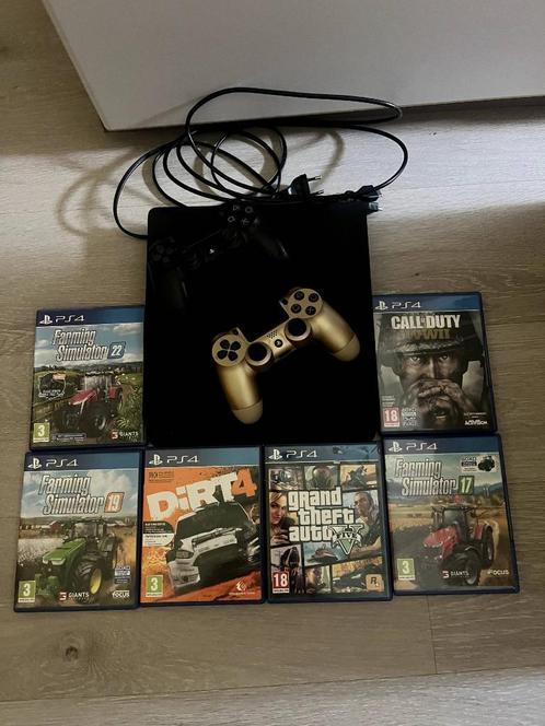 playstation 4, Games en Spelcomputers, Spelcomputers | Sony PlayStation 4, Gebruikt, Original, 1 TB, Met 2 controllers, Met games