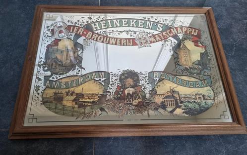 Barspiegel Heineken, Antiek en Kunst, Antiek | Spiegels, 50 tot 100 cm, Minder dan 100 cm, Rechthoekig, Ophalen of Verzenden