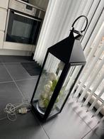 Lantaarn antraciet met glas 82 cm hoog, Ophalen