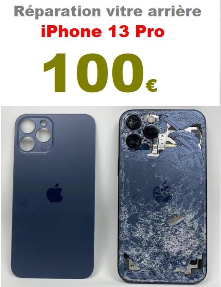 Remplacement vitre arrière iPhone 13 Pro pas cher Bruxelles, Telecommunicatie, Mobiele telefoons | Toebehoren en Onderdelen, Apple iPhone