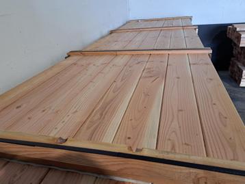 TE KOOP!: Douglasplanken/tand-groef/dakbeschot: 18x145x4m beschikbaar voor biedingen