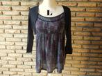 (92)- blouse femme t.L noire rouge - armand thiery -, Maat 38/40 (M), Armand thiery, Zwart, Ophalen of Verzenden