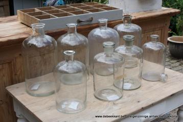 Retro vintage antieke oude glazen apothekersflessen bokalen, Enlèvement ou Envoi