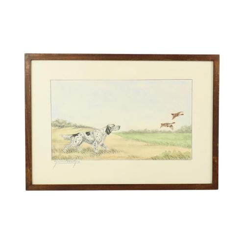 Maurice Brailly Franse Spaniël Hond Vogels Vintage Grafiek 1, Antiek en Kunst, Curiosa en Brocante, Ophalen of Verzenden