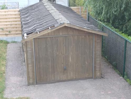 tuinhuis / houten garage 3 x 6 m met kantelpoort, Tuin en Terras, Tuinhuizen, Gebruikt, Overige typen, Hout, 500 cm of meer, 200 tot 400 cm