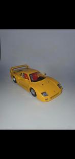 Ferrari F40 geel 1987 Burago 1/24, Hobby en Vrije tijd, Modelauto's | 1:24, Ophalen of Verzenden, Zo goed als nieuw, Burago