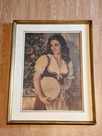 Vintage Print van "tambourine dancer", Ophalen of Verzenden