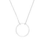Fijne zilveren halsketting met open cirkel - OP=OP!, Ophalen of Verzenden, Nieuw, Zilver, Zilver