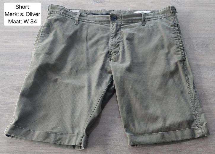 Short heren: s.Oliver maat W 34 (NIEUWSTAAT), Kleding | Heren, Broeken en Pantalons, Nieuw, Maat 48/50 (M), Groen, Ophalen of Verzenden