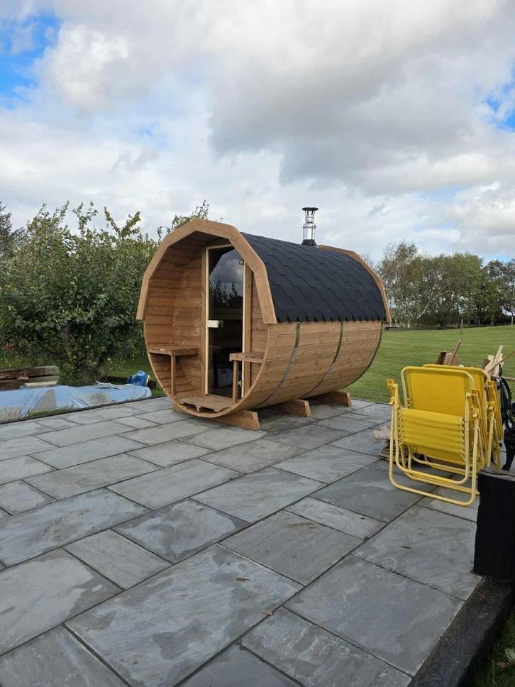 2,5M Barrel Sauna Gratis Levering en Plaatsing, Sport en Fitness, Sauna, Nieuw, Ophalen of Verzenden