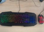 Toetsenbord + muis met RGB-ledverlichting, Gaming toetsenbord, Azerty, Ophalen of Verzenden, Zo goed als nieuw