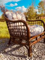 Vintage bamboe loungechair met originele kussens, Ophalen
