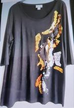 Tee-shirt dame noir brillant 46 48 neuf, Kleding | Dames, Grote Maten, Ophalen of Verzenden, Zo goed als nieuw, Zwart
