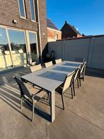 Livo Tuintafel volkeramisch + 8 stoelen, Enlèvement, Comme neuf, Rectangulaire, Aluminium
