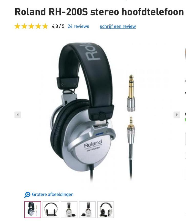 2 stuks Roland Pro studio koptelefoon RH-2005, Muziek en Instrumenten, Versterkers | Keyboard, Monitor en PA, Nieuw, P.A., Minder dan 500 watt