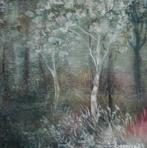 Mini schilderij op houten paneel, 10x10 cm, acryl, Huis en Inrichting, Ophalen of Verzenden, Schilderij