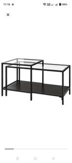 Ikea VITTSJO bijzettafel set van 2 zwart/glas 90x50cm, Ophalen