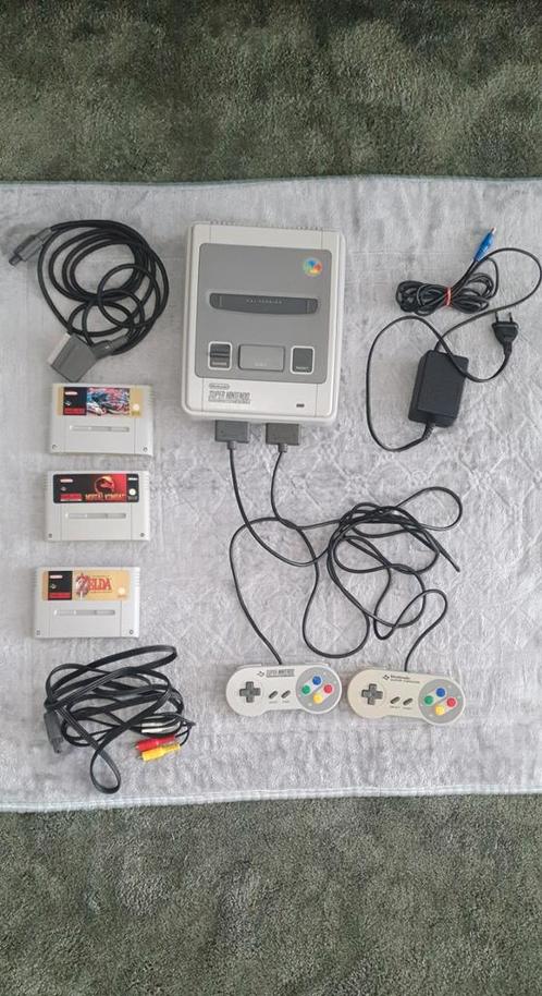 Console Super Nintendo 100% d'origine avec jeux et manettes, Games en Spelcomputers, Spelcomputers | Nintendo Super NES, Zo goed als nieuw