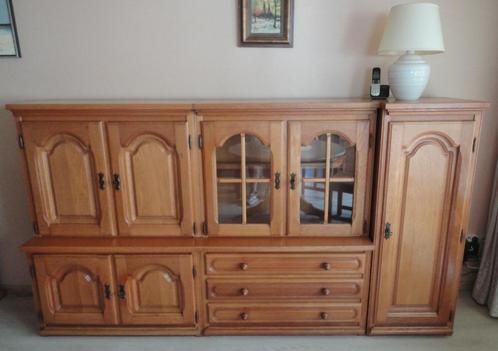 Eiken Eetkamer (TV-meubel, Eettafel, 4 Stoelen en Wandkast), Huis en Inrichting, Complete eetkamers, Gebruikt, 4 tot 6 stoelen