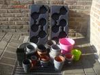 Bloempotjes + houders, Tuin en Terras, Ophalen of Verzenden, Zo goed als nieuw
