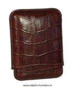 SK601 SIGAREN ETUI MARTIN WESS 503 CROCO BROWN  CIGARILLOS, Verzenden, Nieuw, Tabaksdoos of Verpakking