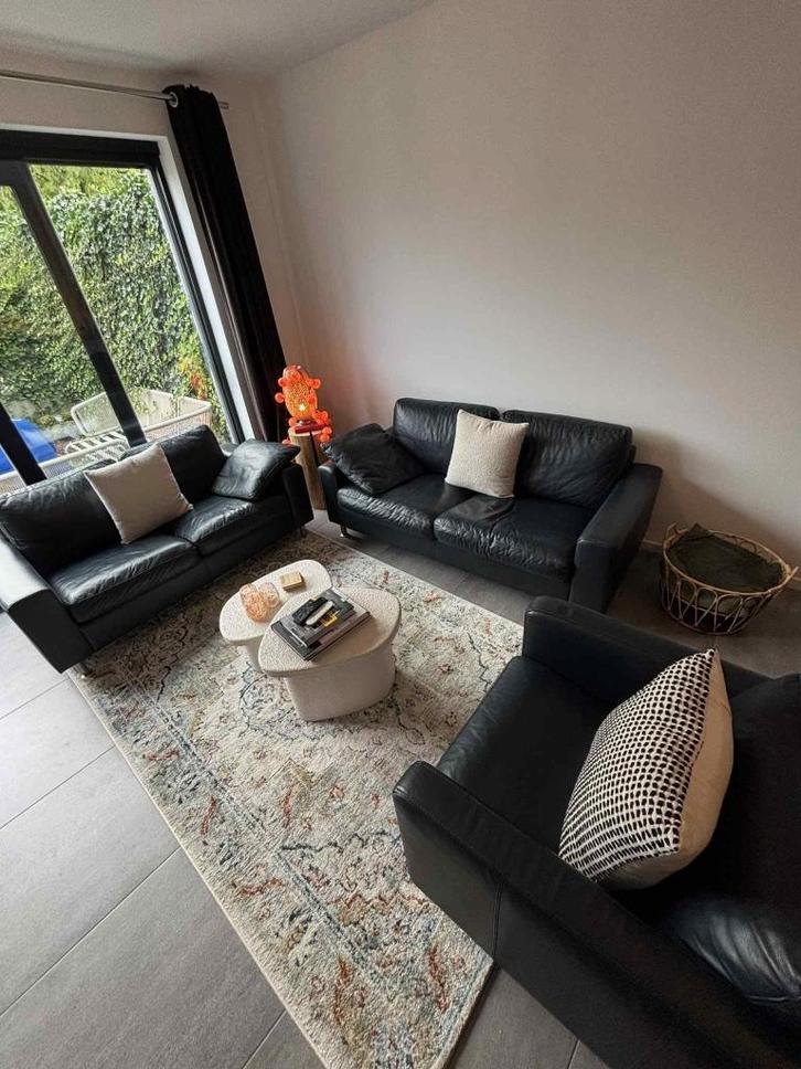 LEDEREN SALON, Huis en Inrichting, Zetels | Complete zithoeken, Gebruikt, Leer, Ophalen