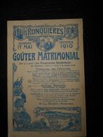 Carte postale Ronquières Goûter matrimonial 1910, Ophalen of Verzenden