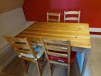 tafel met 4 stoelen, Huis en Inrichting, Tafels | Eettafels, 50 tot 100 cm, 100 tot 150 cm, Grenenhout, Rechthoekig