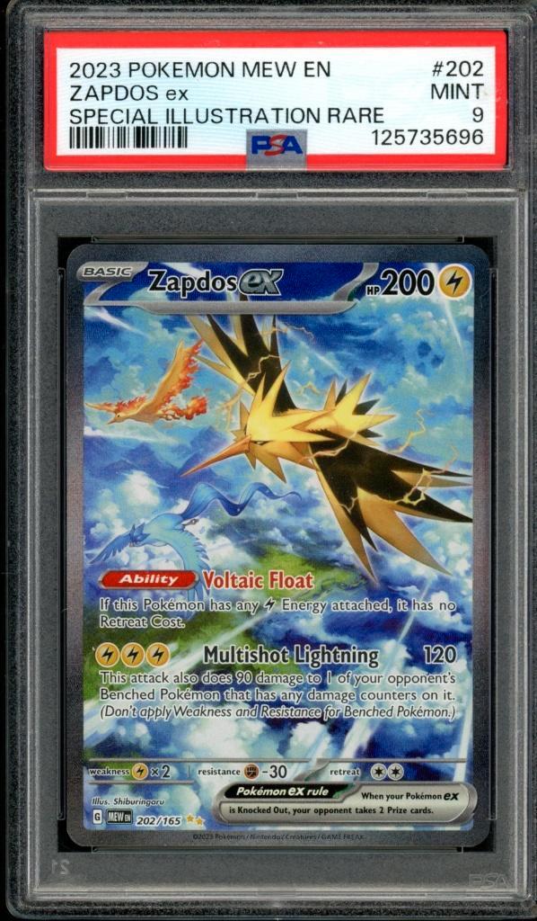 Zapdos ex [SIR] PSA 9 - 202/165 - 151 2023, Hobby en Vrije tijd, Verzamelkaartspellen | Pokémon, Zo goed als nieuw, Losse kaart