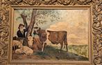 schilderij Herder met schapen en koeien aan de boom, Enlèvement