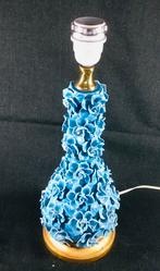 Vintage design tafellamp azuurblauwe porseleinen bloemen, Ophalen of Verzenden