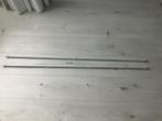 2 wit metalen gordijnrails incl. runners en plafondsteunen, 150 tot 200 cm, Ophalen of Verzenden, Wit