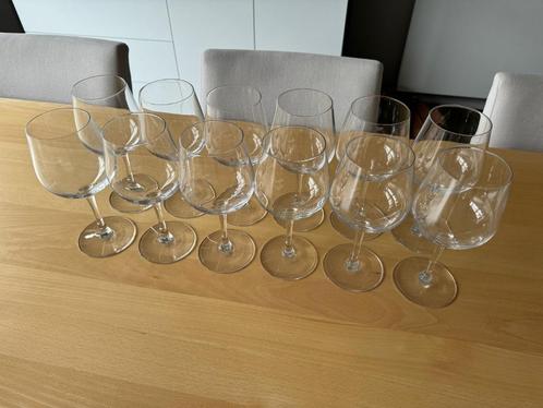 Verres à vin rouge IKEA 12p tb état + 5p neufs, Verzamelen, Glas en Drinkglazen, Gebruikt, Ophalen