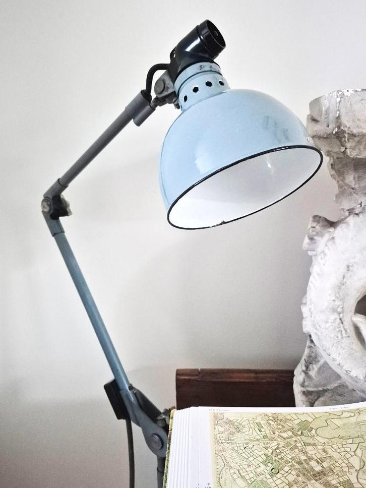 RADEMACHER Industriele werkplaatslamp / Tafellamp, Huis en Inrichting, Lampen | Tafellampen, Gebruikt, 75 cm of meer, Metaal, Overige materialen